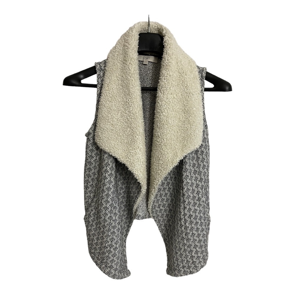 ANN Taylor Loft Open Front Cotton Sweater ‎ Vest Excellent Condition Small